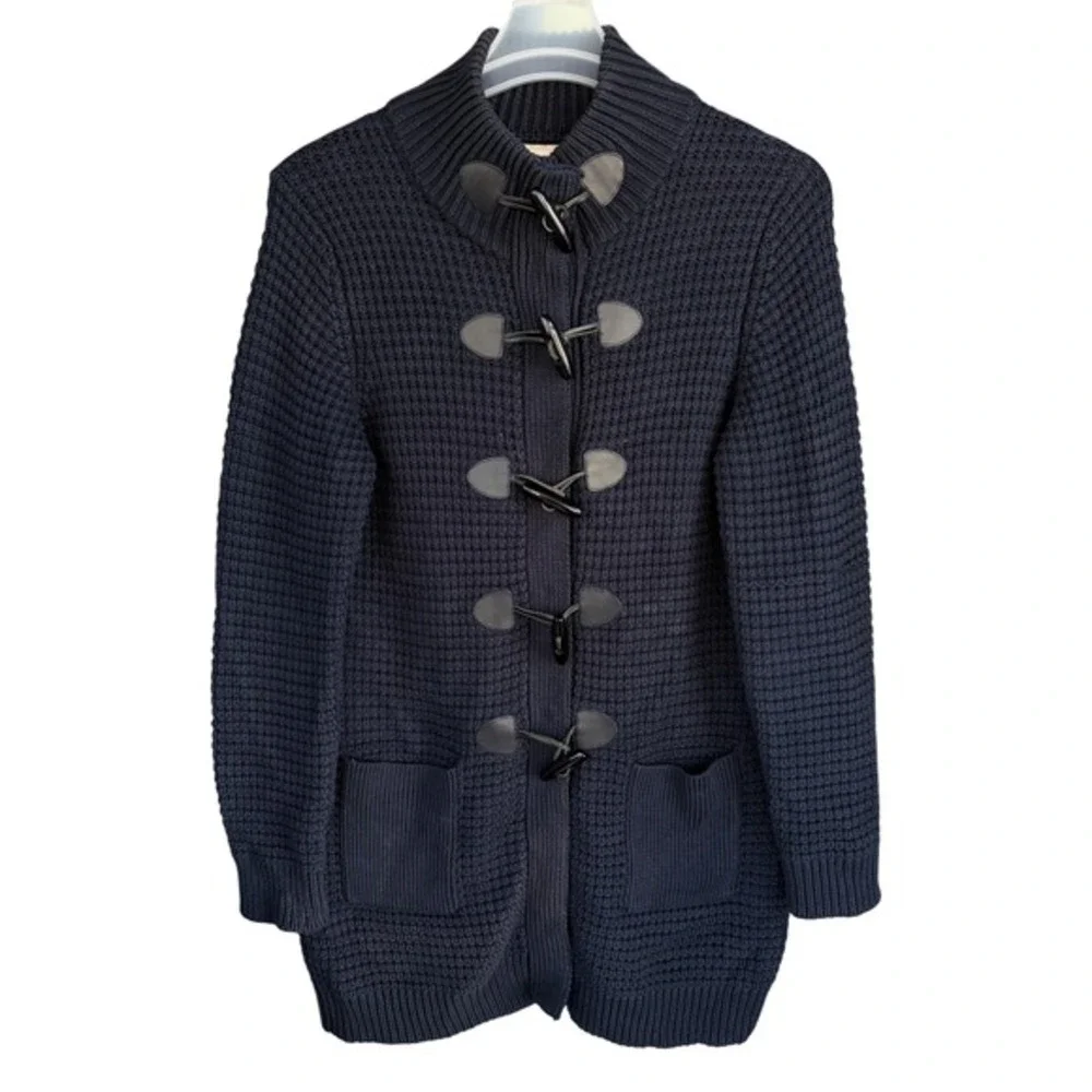 A6 Banana Republic Toggle Cardigan Heavy Waffle Knit Wool Blend Sweater‎